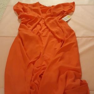 Dress with outside sheer layer